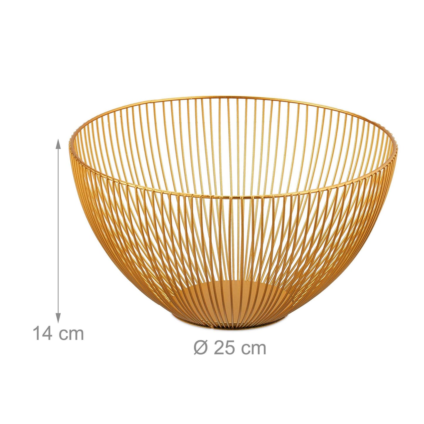 Fruit bowl in gold metal