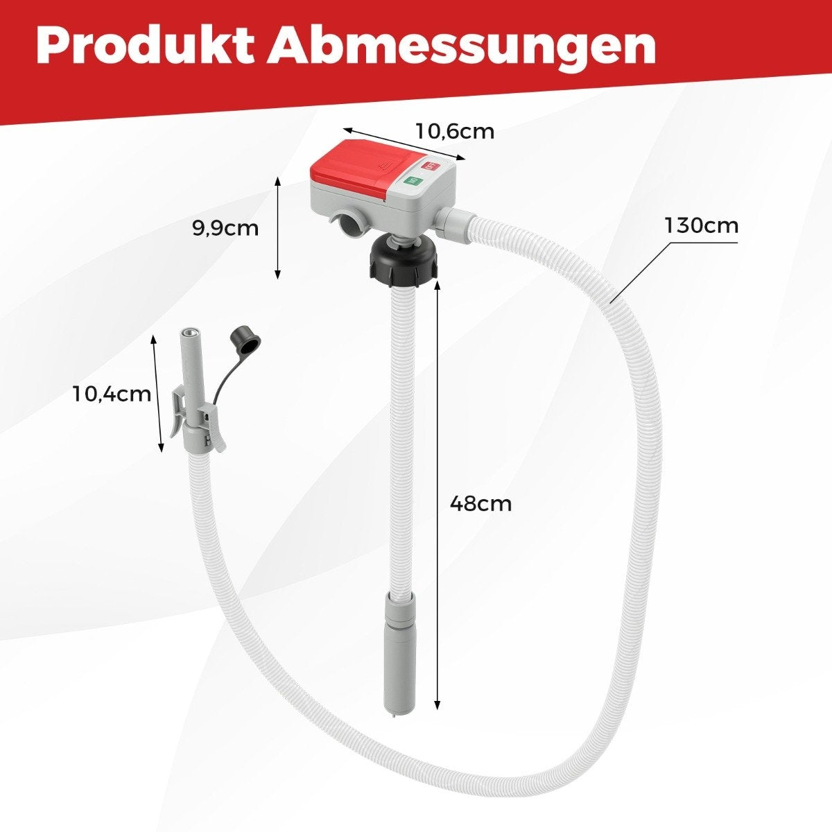 Fuel Transfer Pump with Auto-Stop Sensor & 3 Adapters