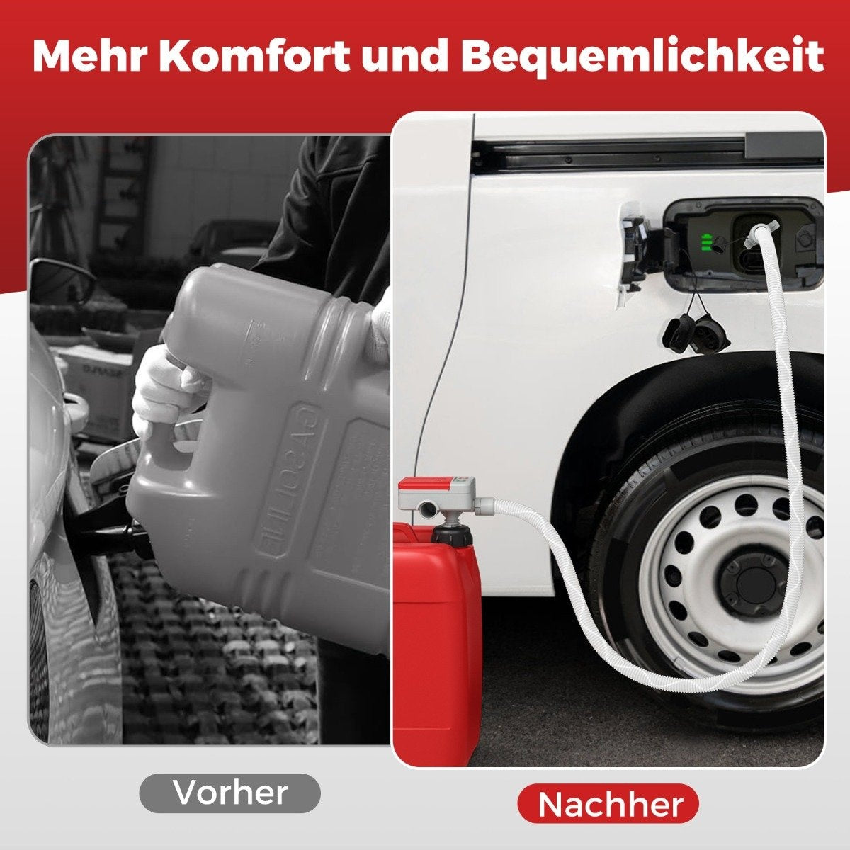 Fuel Transfer Pump with Auto-Stop Sensor & 3 Adapters