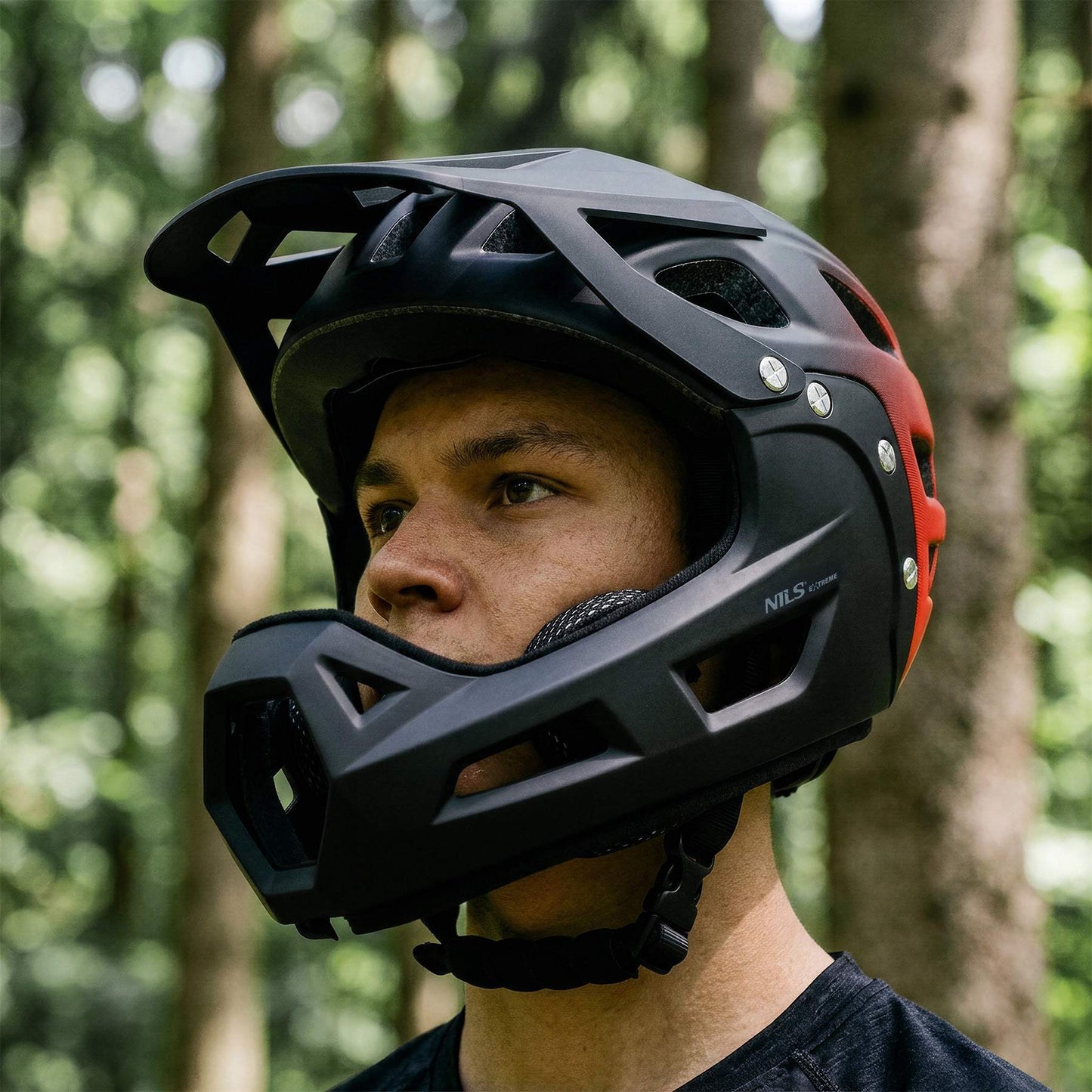 Full-Face Bike Helmet, Size L 58–61 cm, Detachable Chin Guard