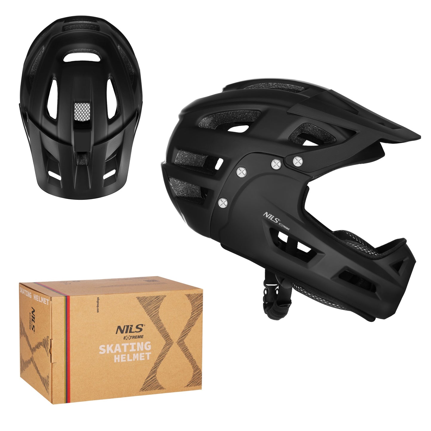 Full-Face Helmet, Size M 56–58 cm, Detachable Chin Guard