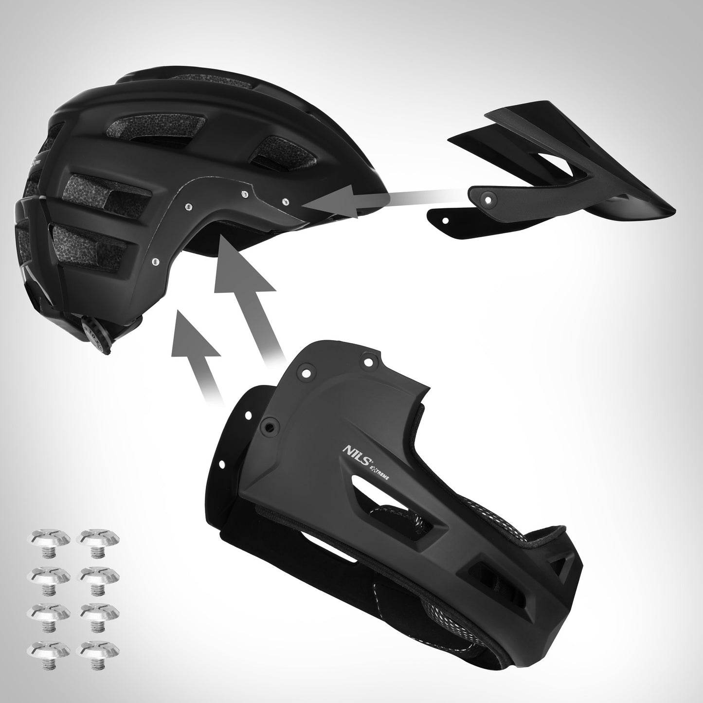 Full-Face Helmet, Size M 56–58 cm, Detachable Chin Guard