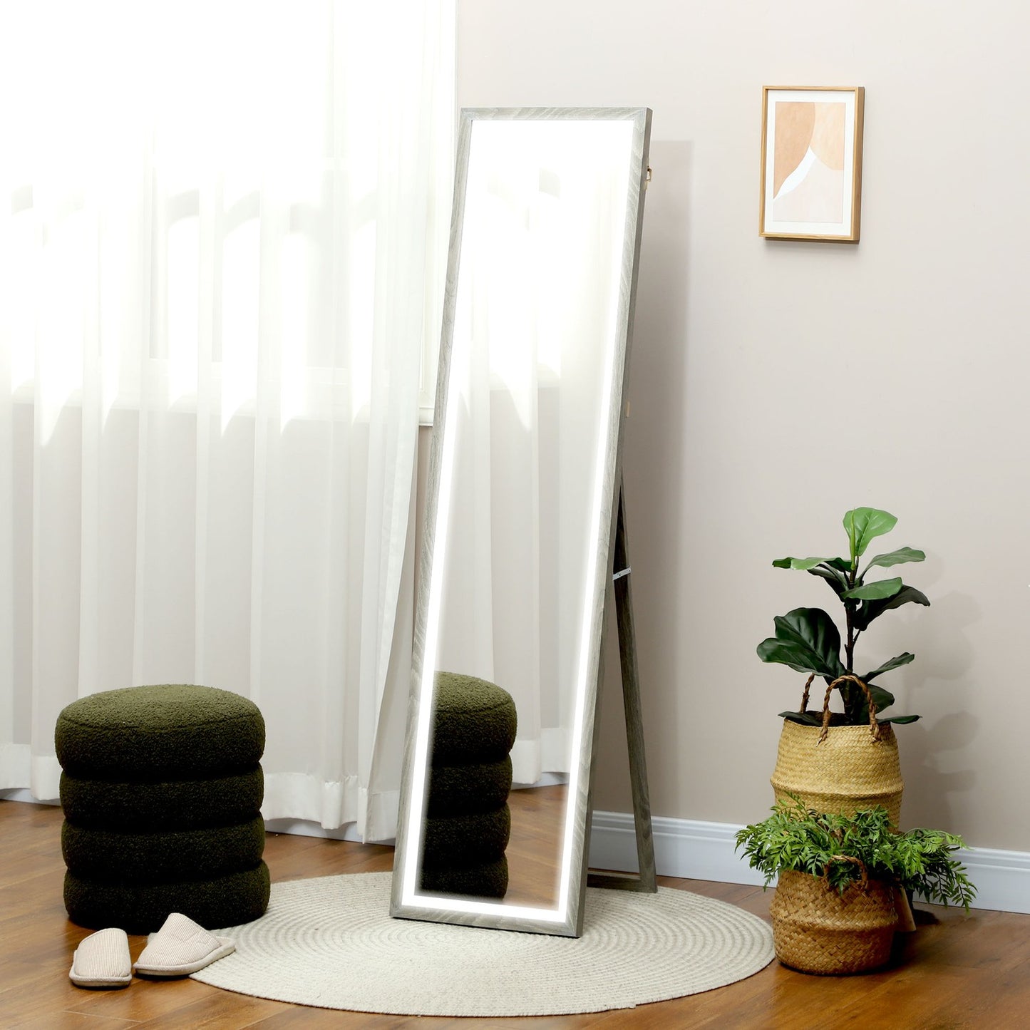 Full-Length LED Mirror, 40x160 cm, Touch Control, Dimmable
