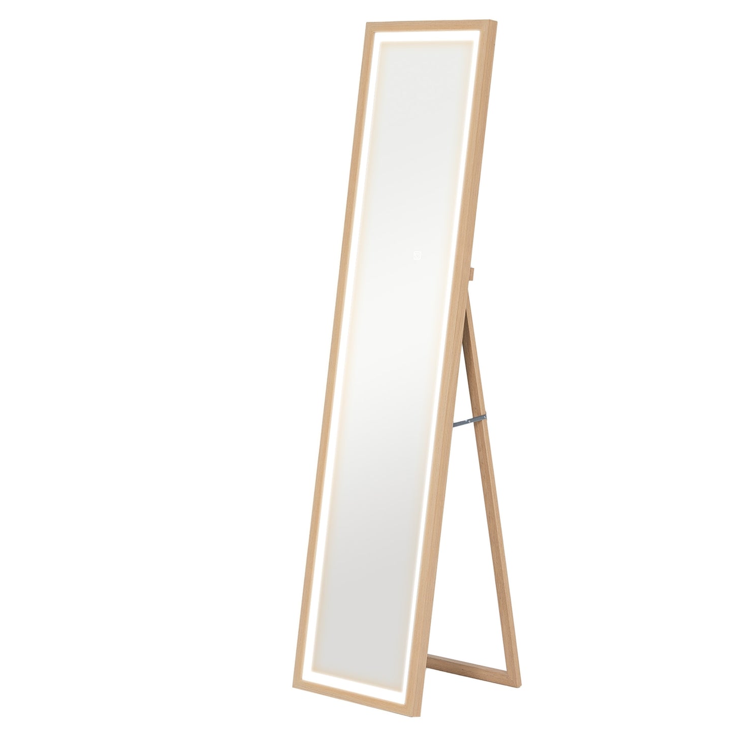 Full-Length LED Mirror, 40x160 cm, Touch Control, Oak