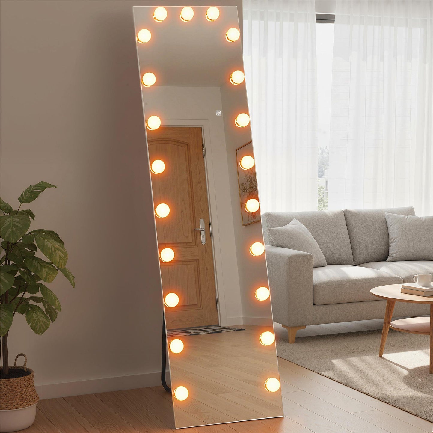Full-Length Mirror 150x40 cm, RGB LED, Touch Control, Memory