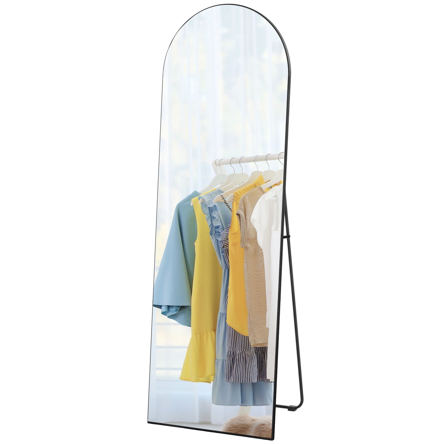 Arc full-length mirror 150x50cm, shatterproof, black
