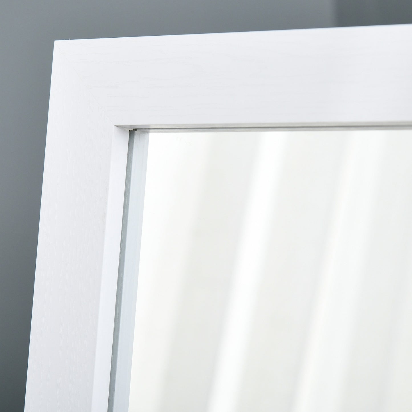 Full-length mirror 154x37cm with stand - white frame
