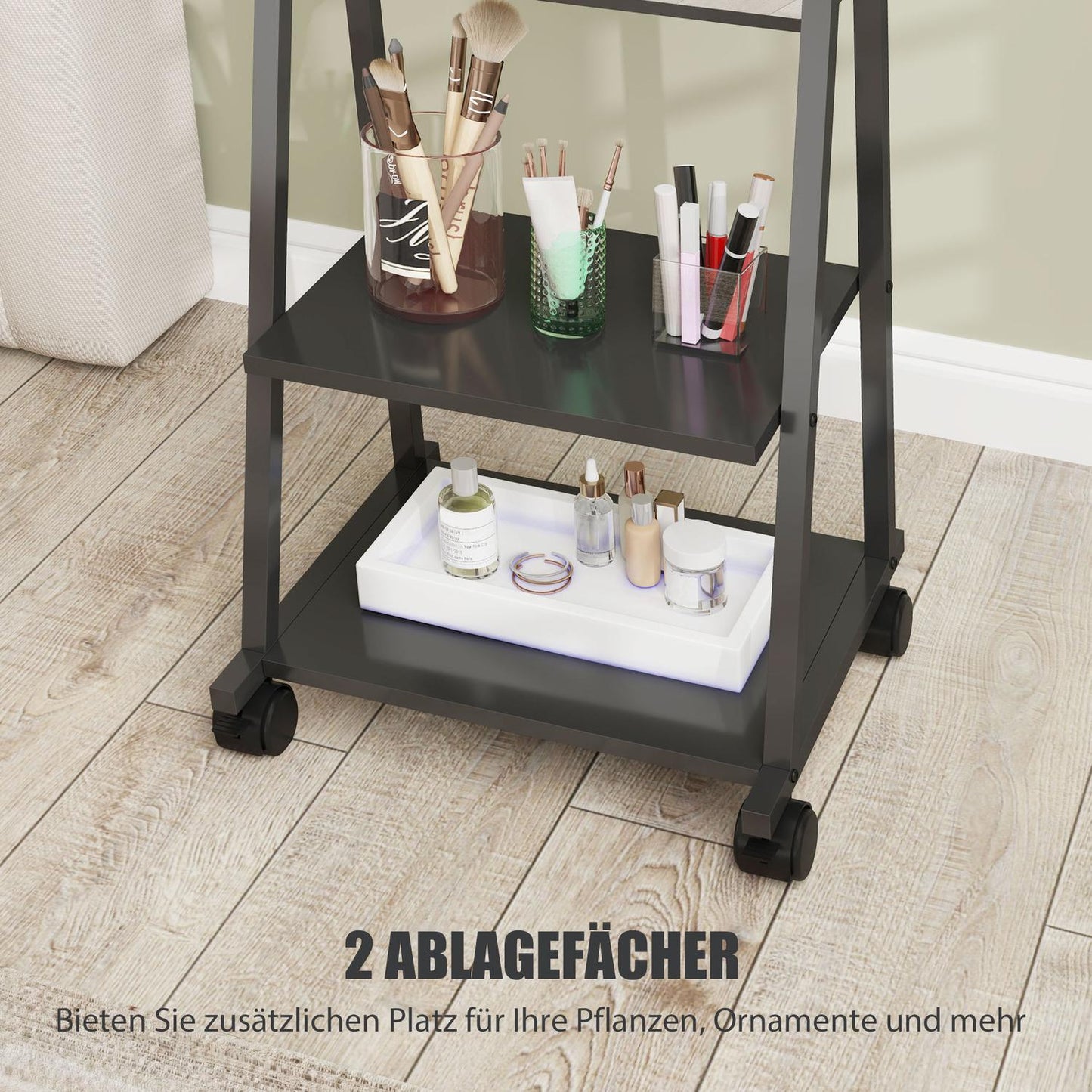 Standing full-length mirror, 42 x 155 cm, black