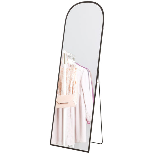 Full Length Standing Mirror with Stand, Black 64""x20""