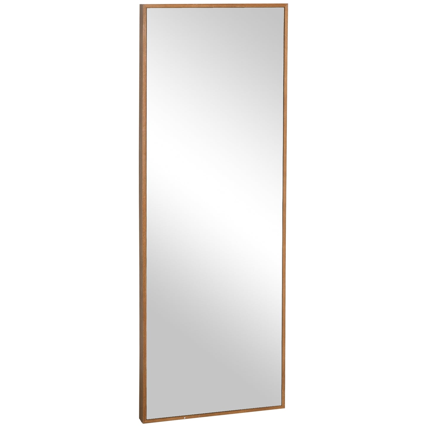 Wall mirror 125x45 cm - Wooden frame, natural finish