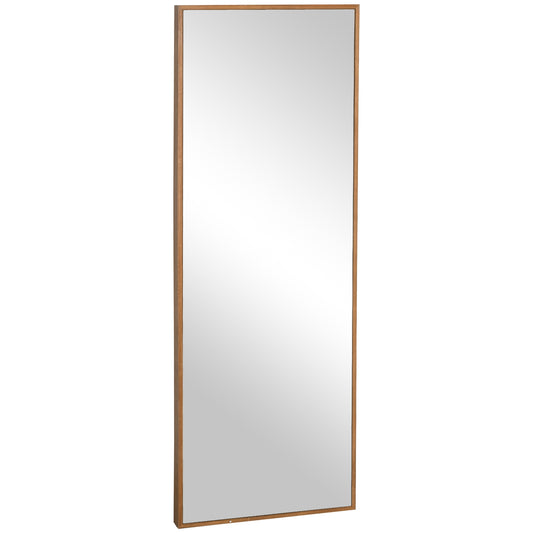 Wall mirror 125x45 cm - Wooden frame, natural finish