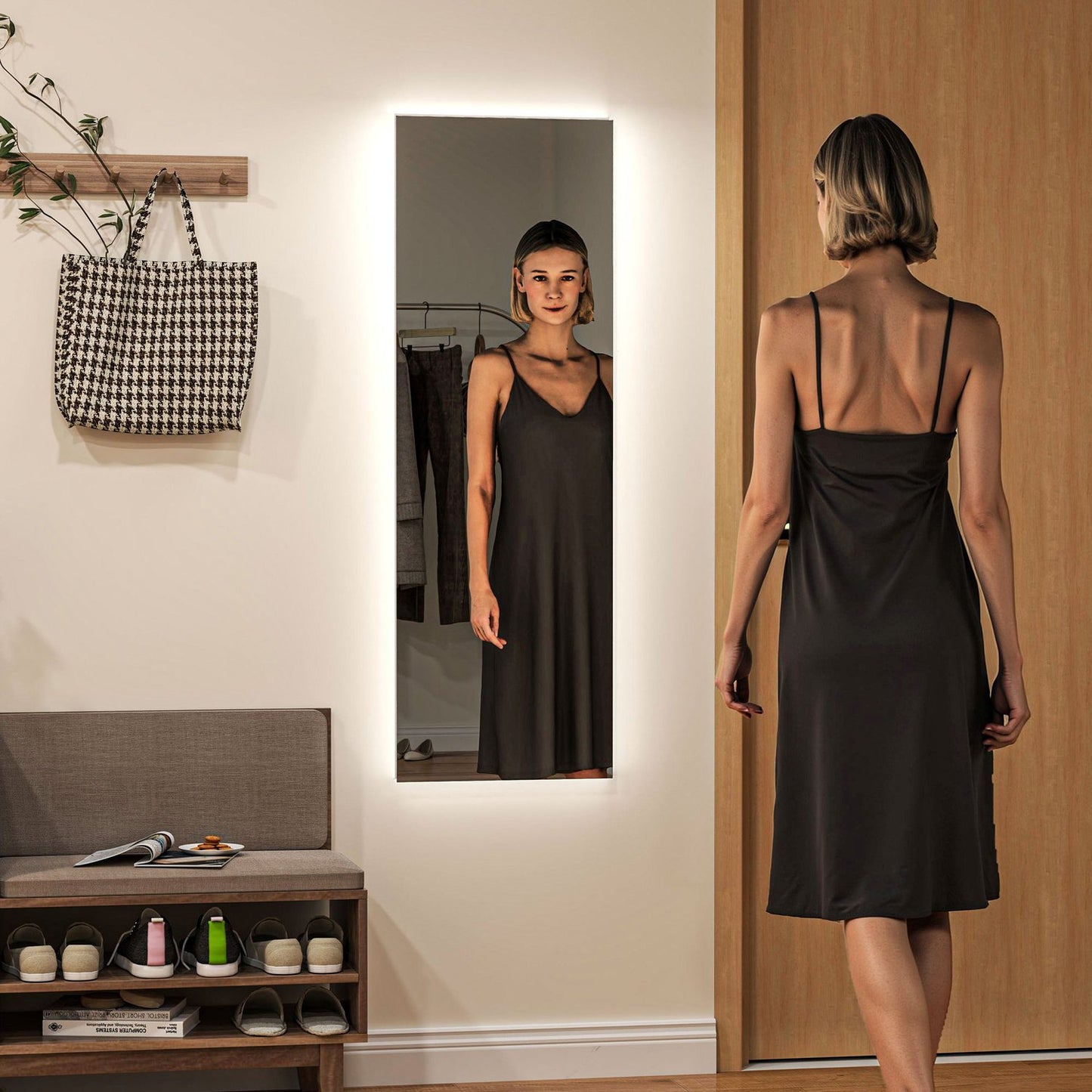 Floor mirror with LED light, Touch Control, 40x120 cm