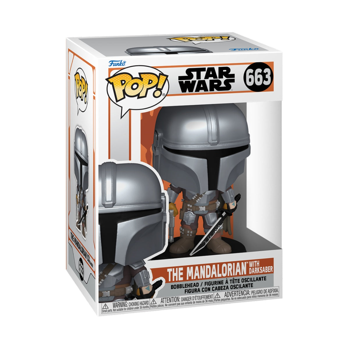 Funko Pop! Vinyl Figure: The Mandalorian - Mando W/Darksaber