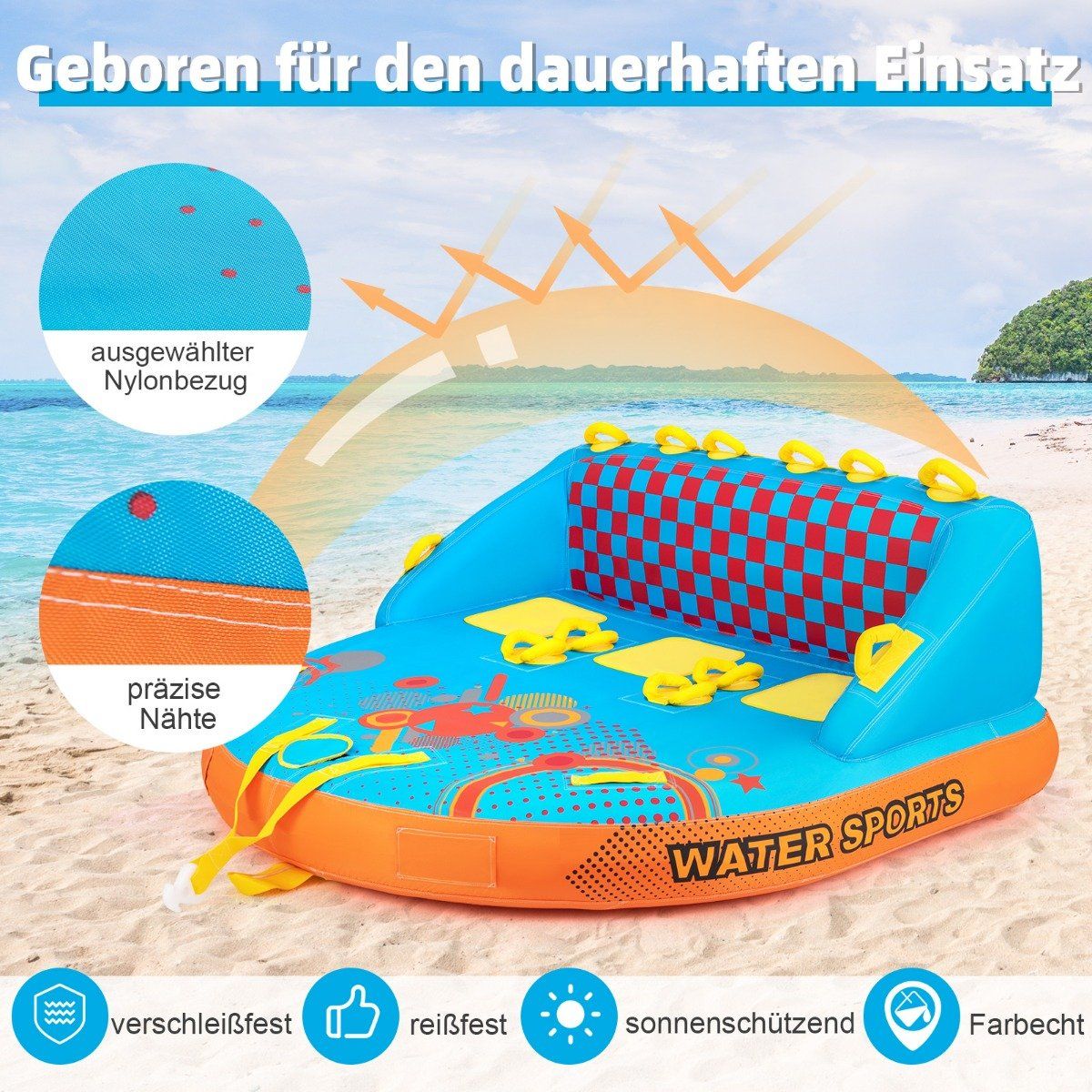 Funtube for 3 people Towable tube for sitting and kneeling Formula tube for boat