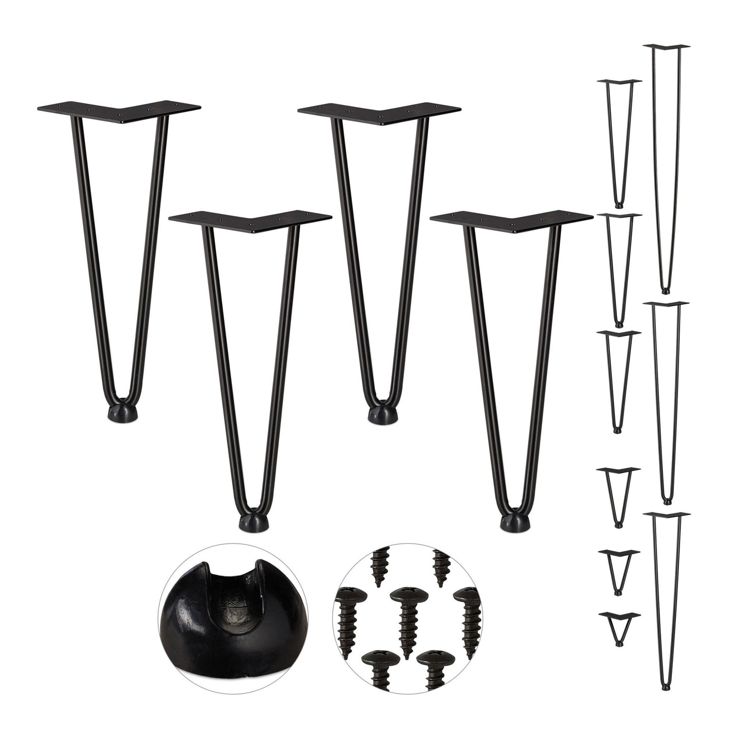 Furniture leg hairpin set of 4