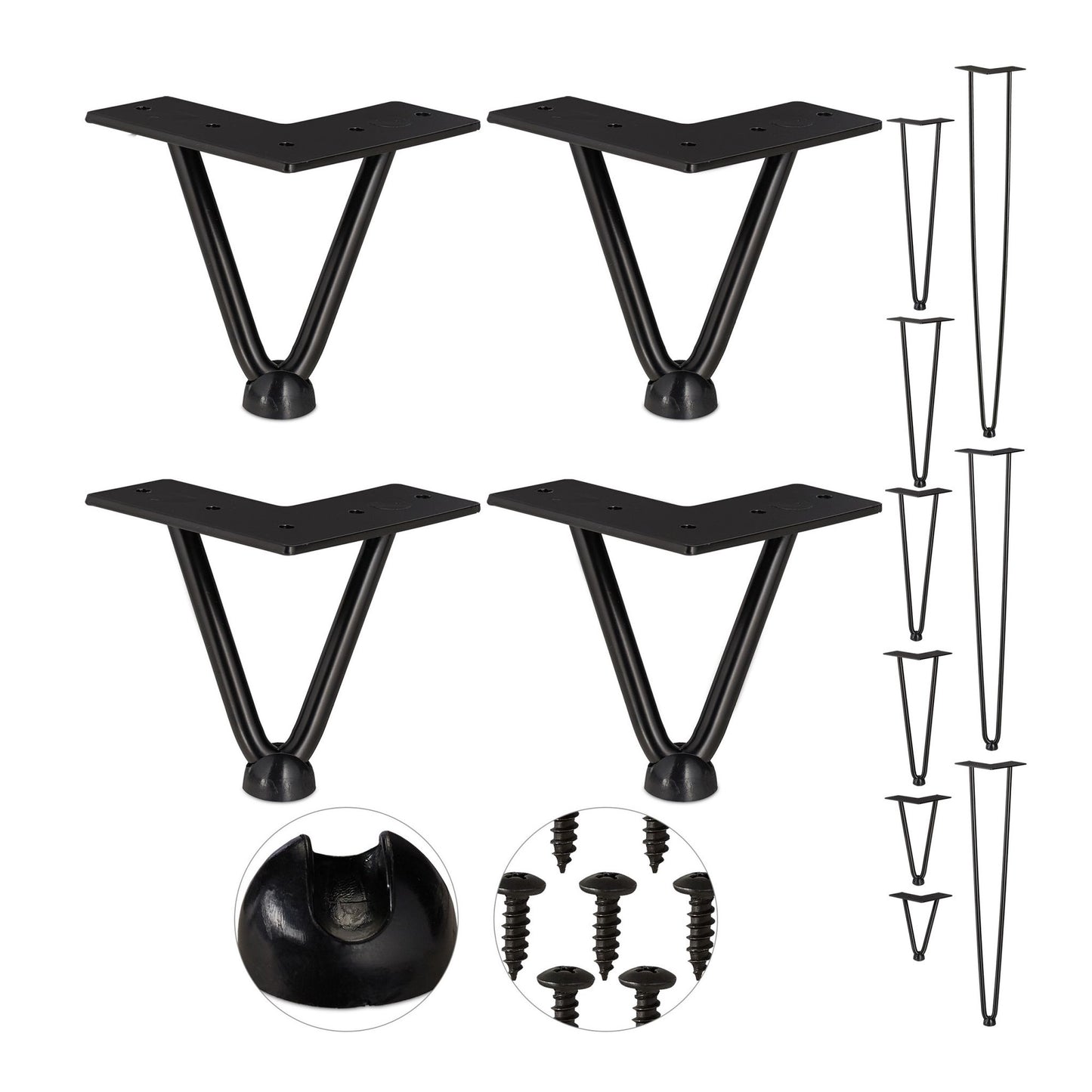 Furniture leg hairpin set of 4