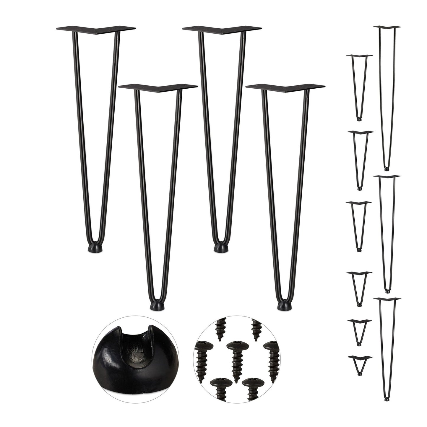 Furniture leg hairpin set of 4