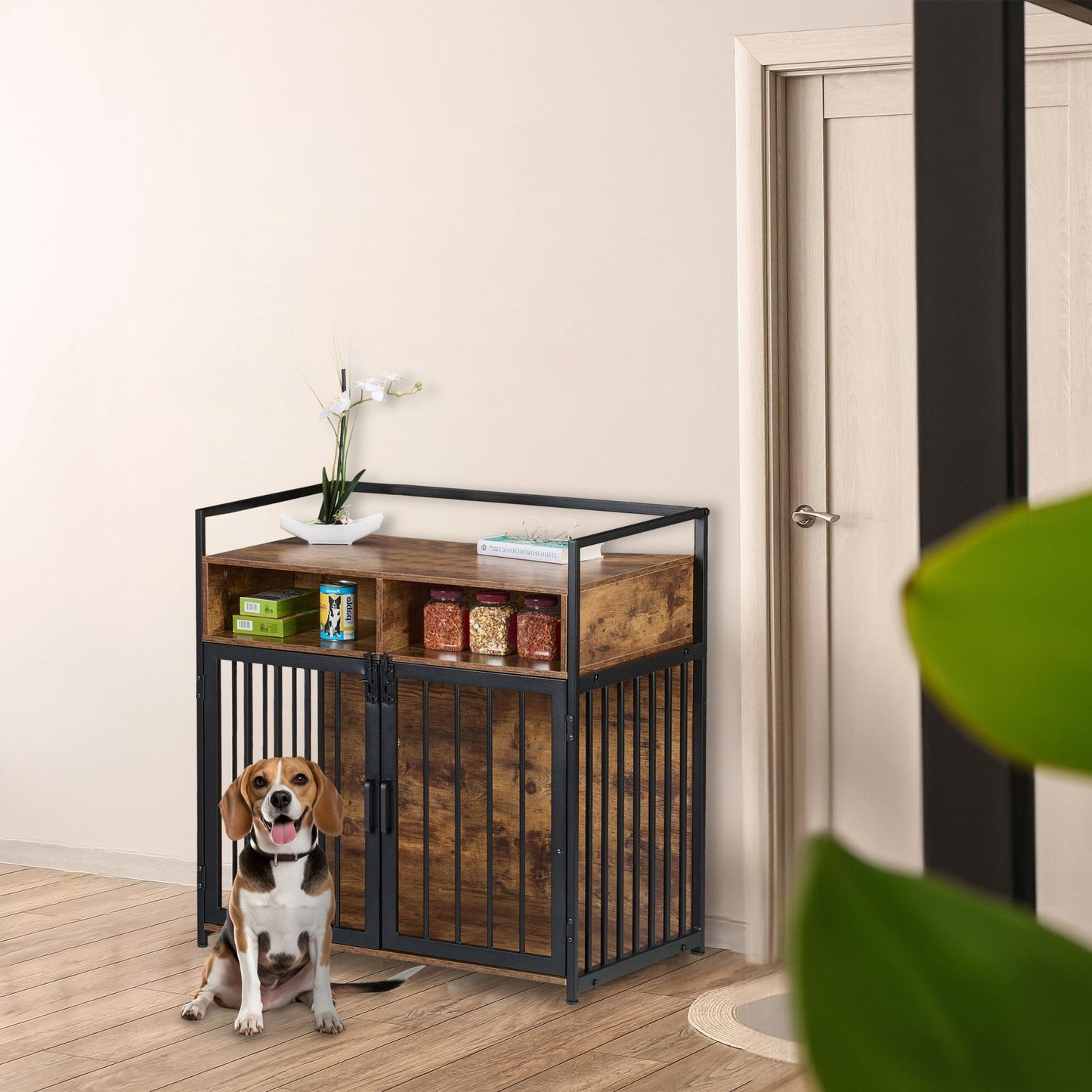 Furniture-style dog cage