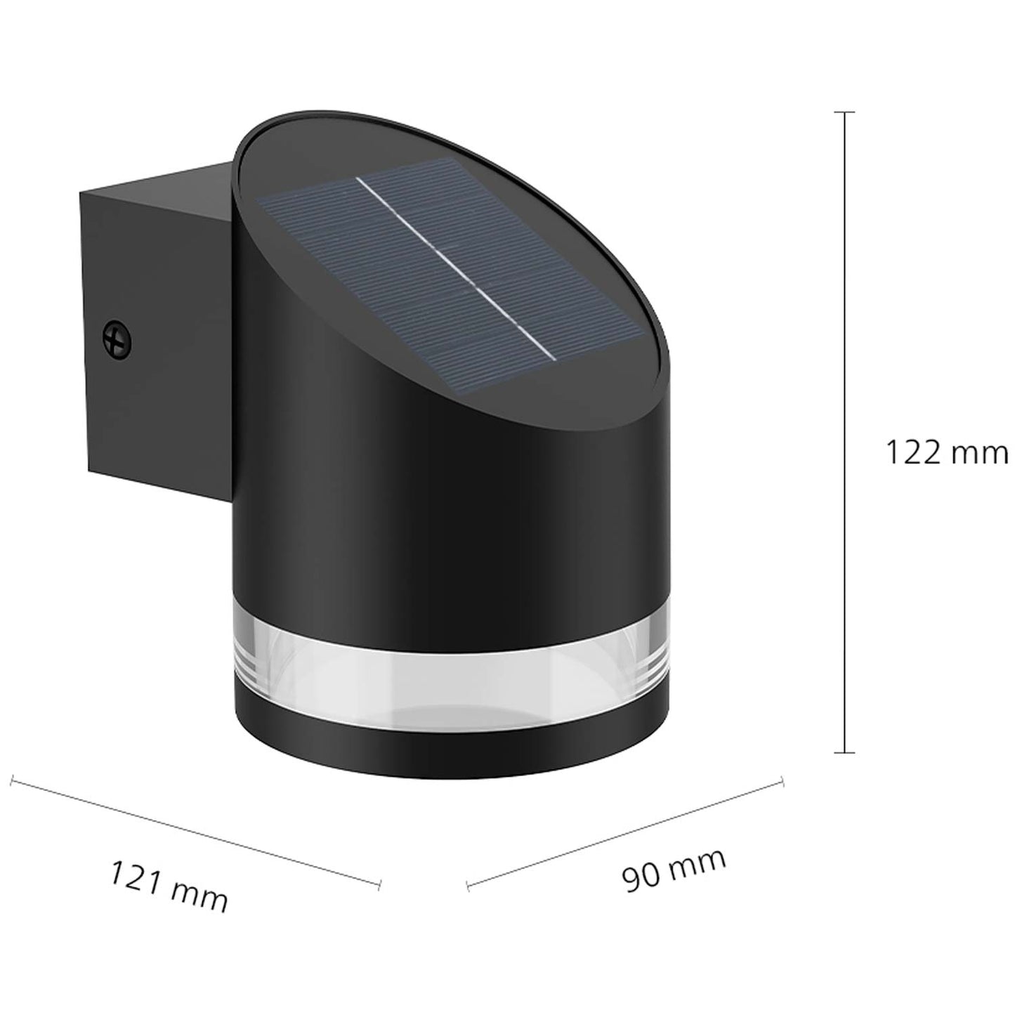 Fyve Wall Lamp Angled Solar Cell Ultra Efficient LED 200lm Black