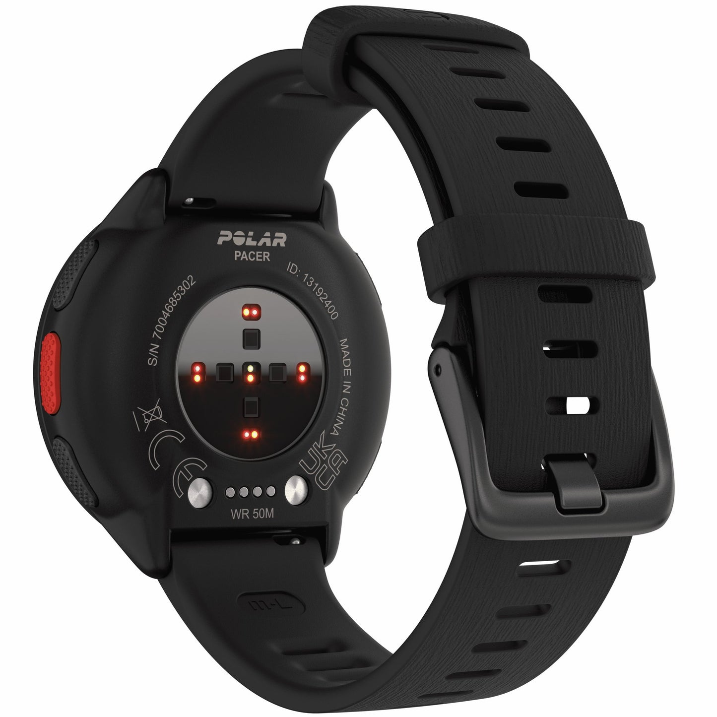 GPS Running Watch, Night Black, Size S-L