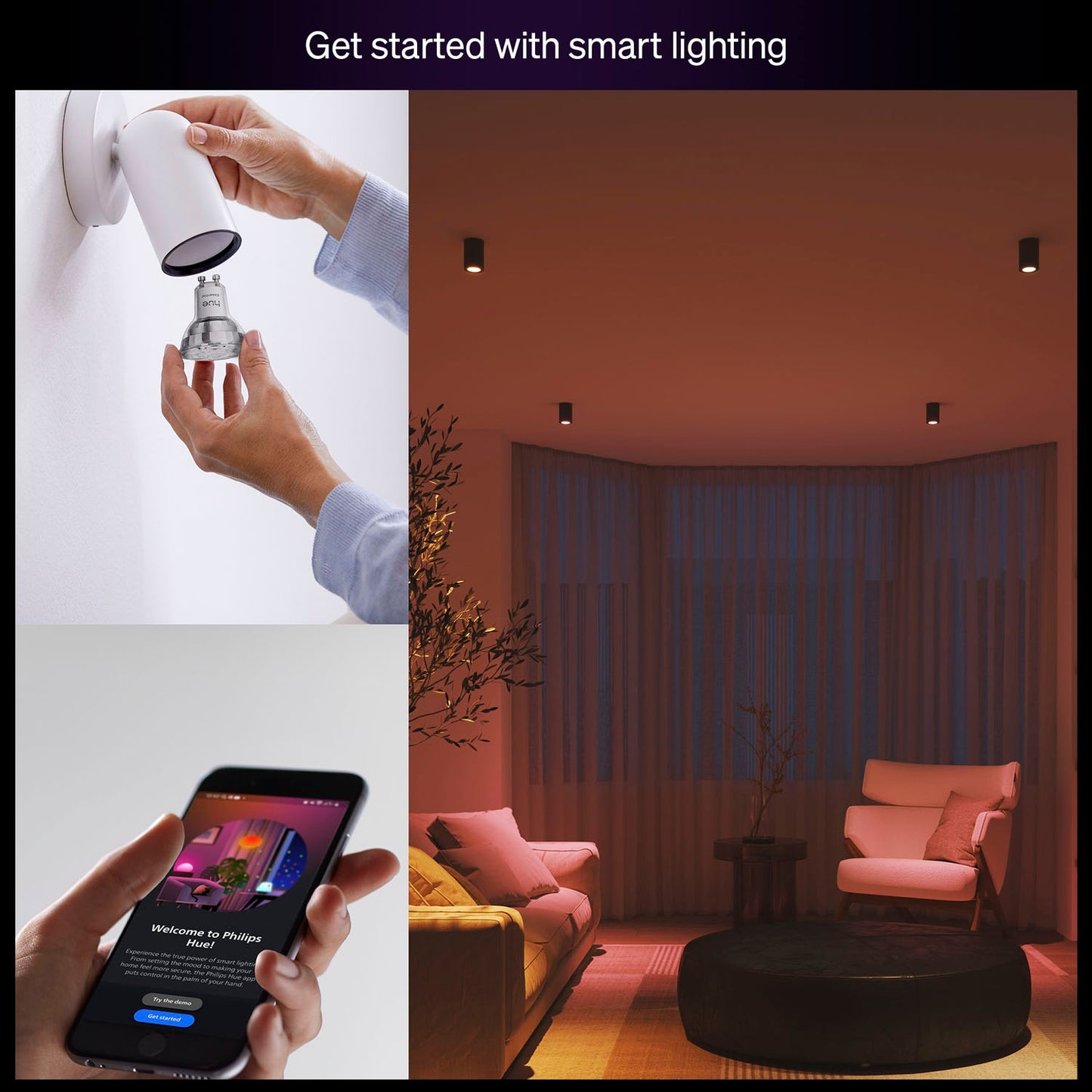 GU10 50W LED Bulb, White & Color Ambiance, 345lm
