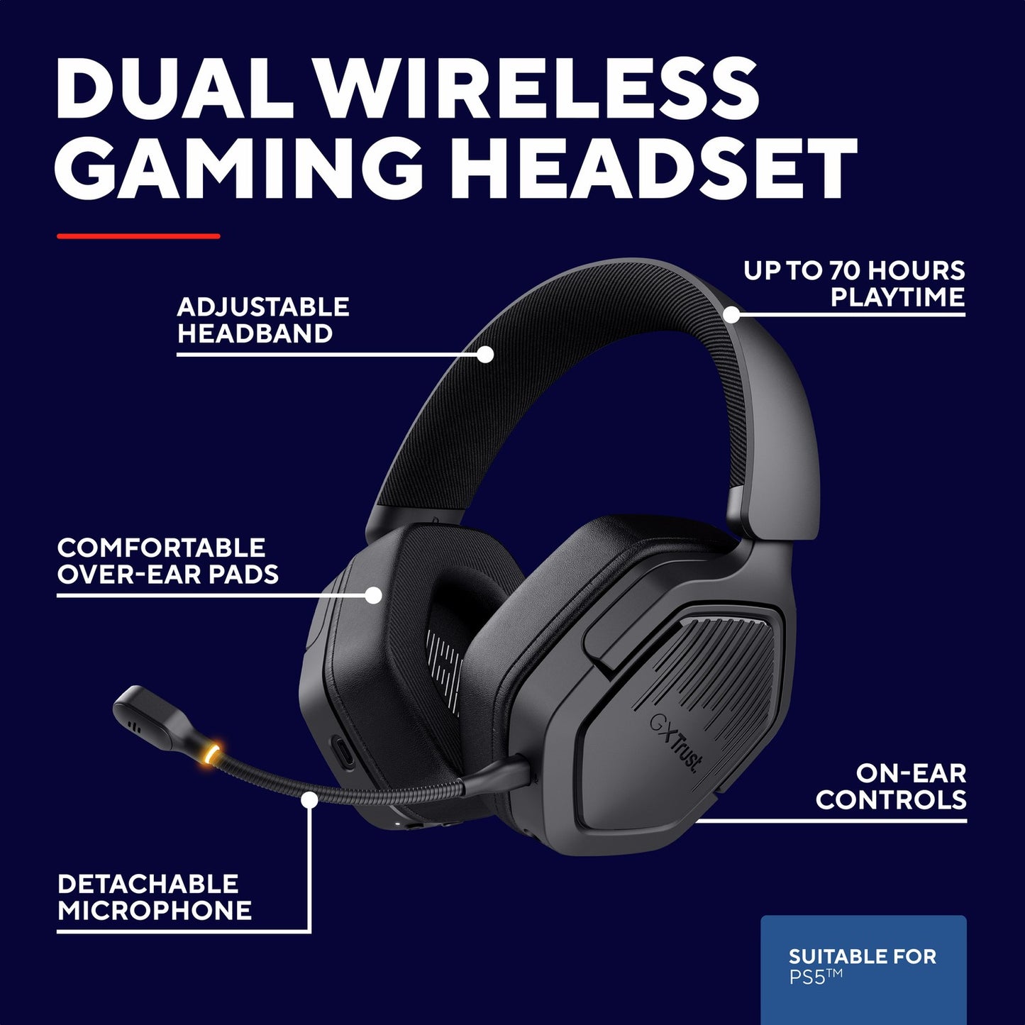 GXT 493PS Carus Wireless gaming headset PS5 Black