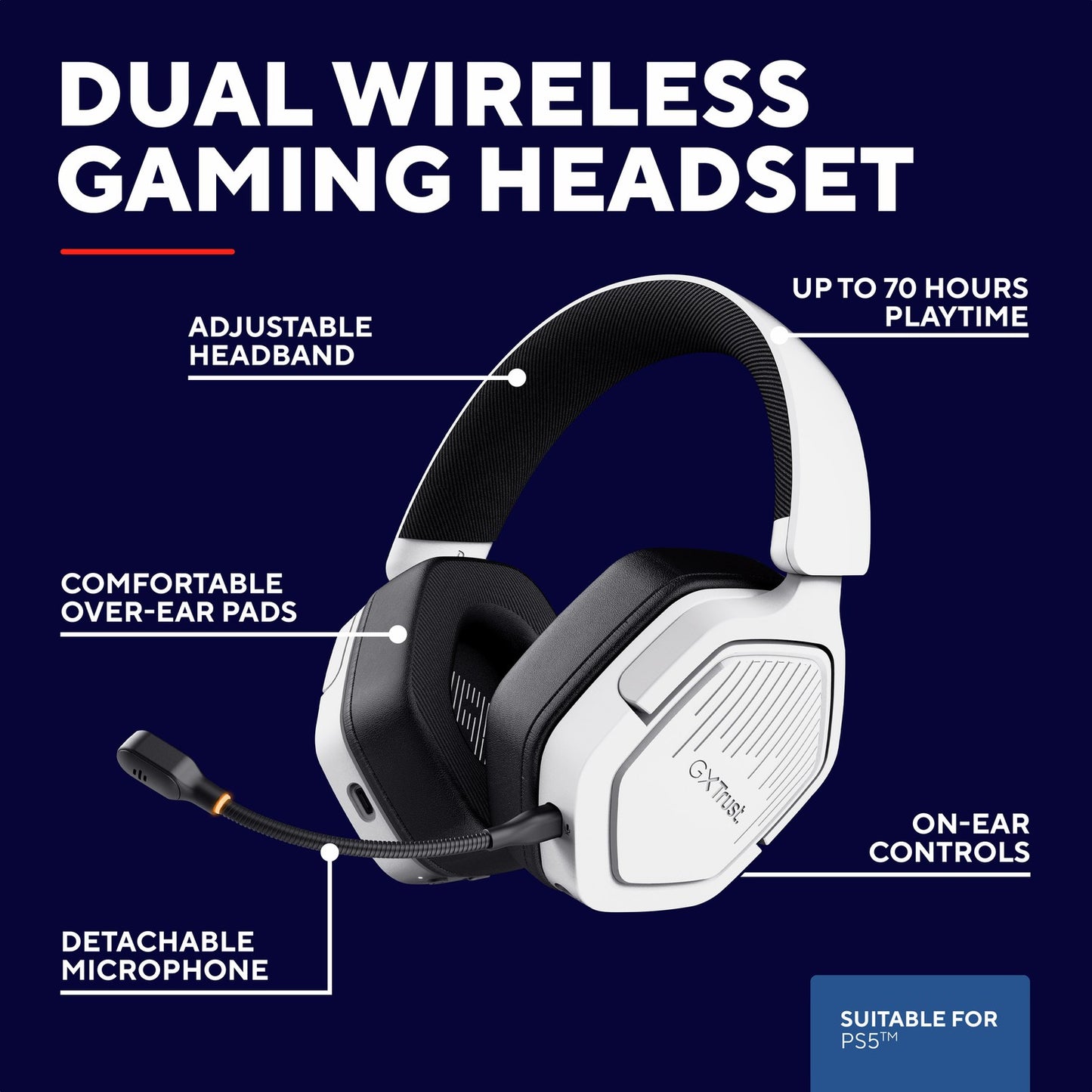 GXT 493PS Carus Wireless gaming headset PS5 White