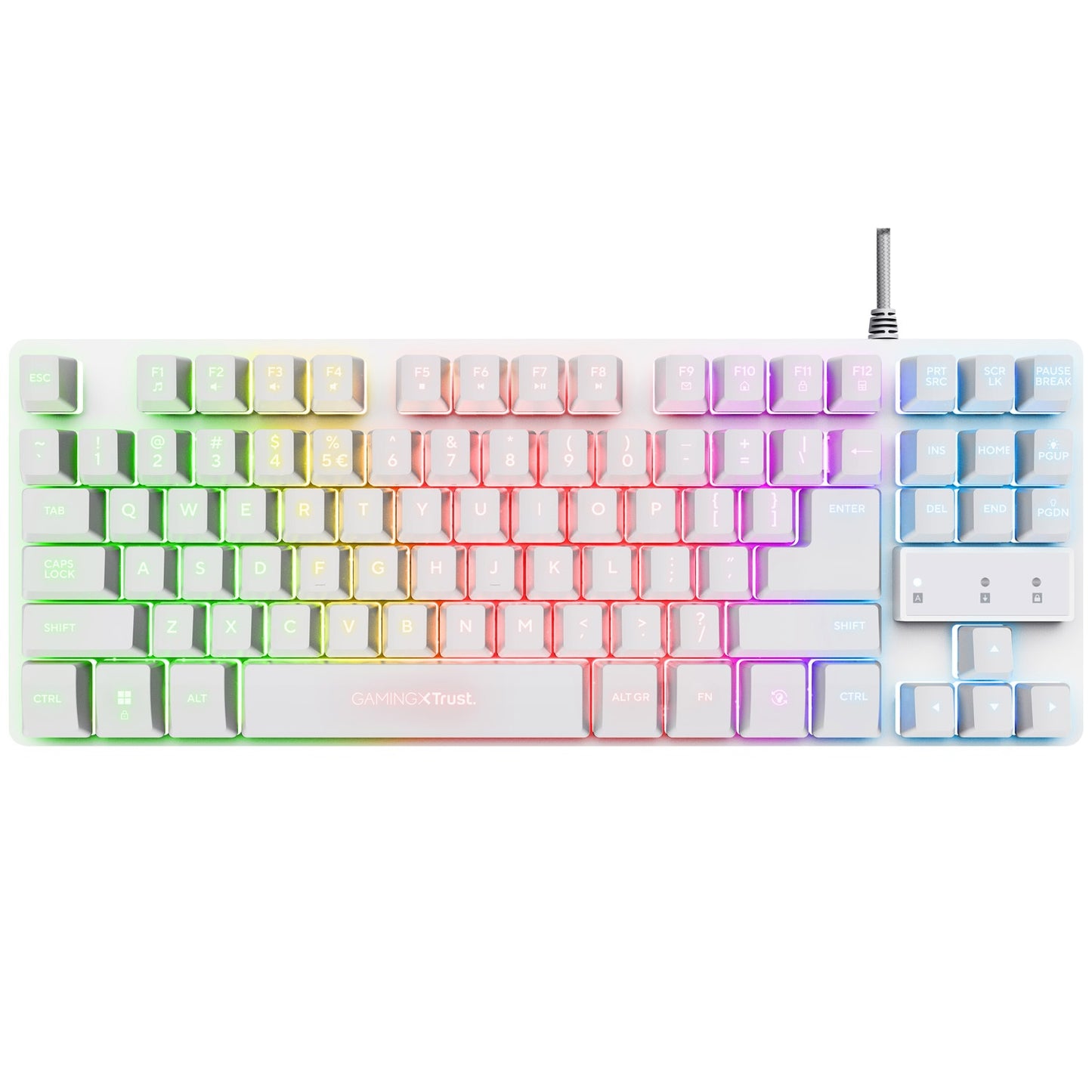 GXT 833W Thado Gaming keyboard TKL RGB Nordic layout White