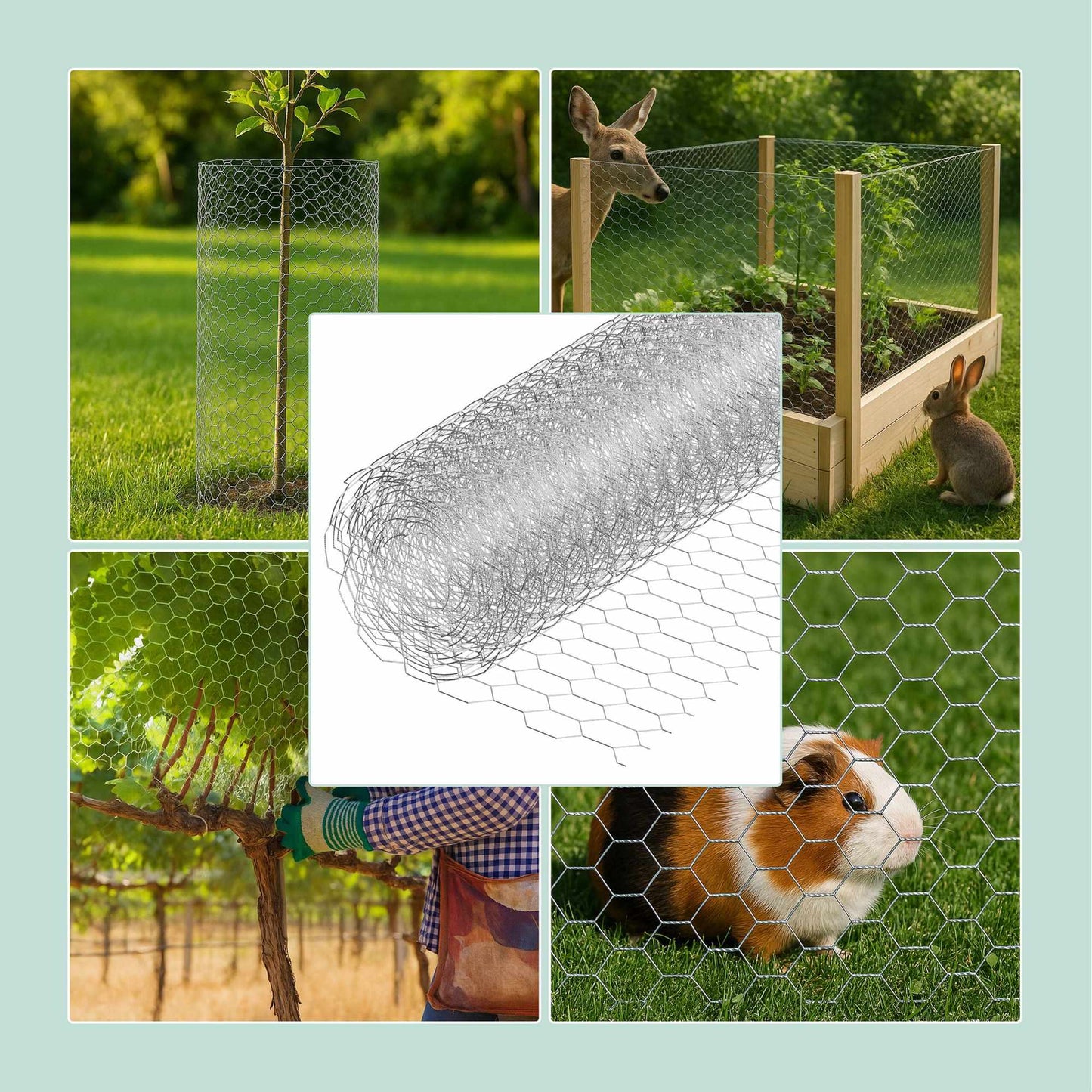 Galvanised Wire Mesh Fence, 15x25 mm, Cut to Size