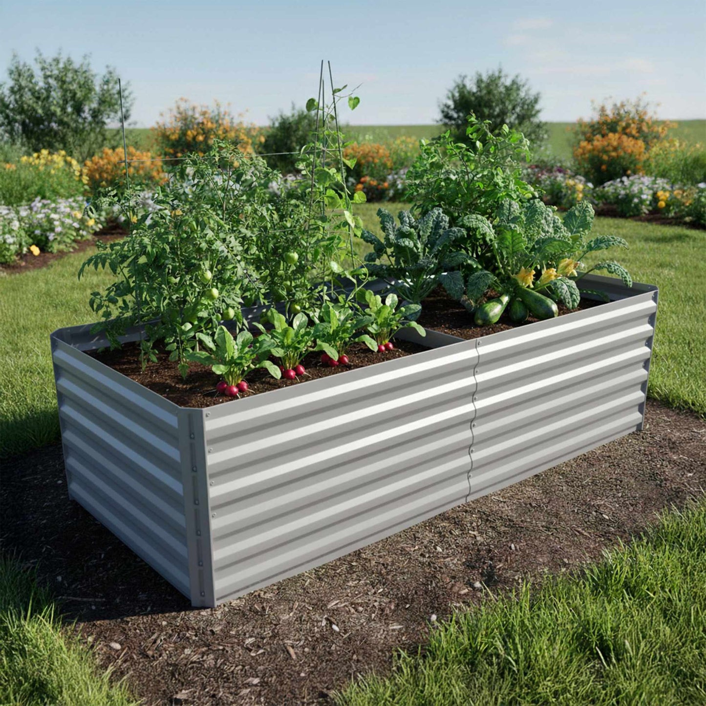 Galvanized Raised Garden Bed 57x180x90cm