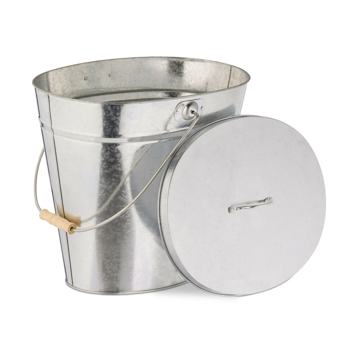 Galvanized ashtray with lid