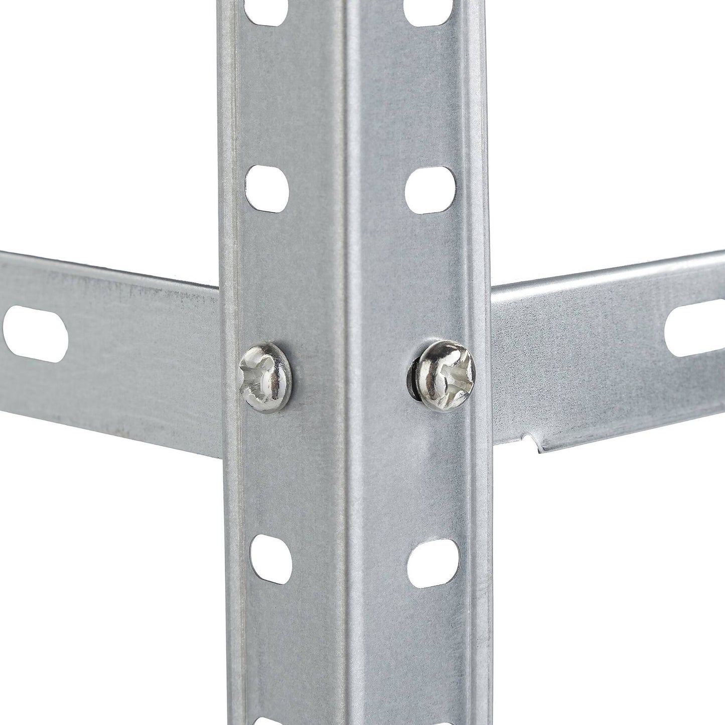 Galvanized metal shelf with 4 shelves