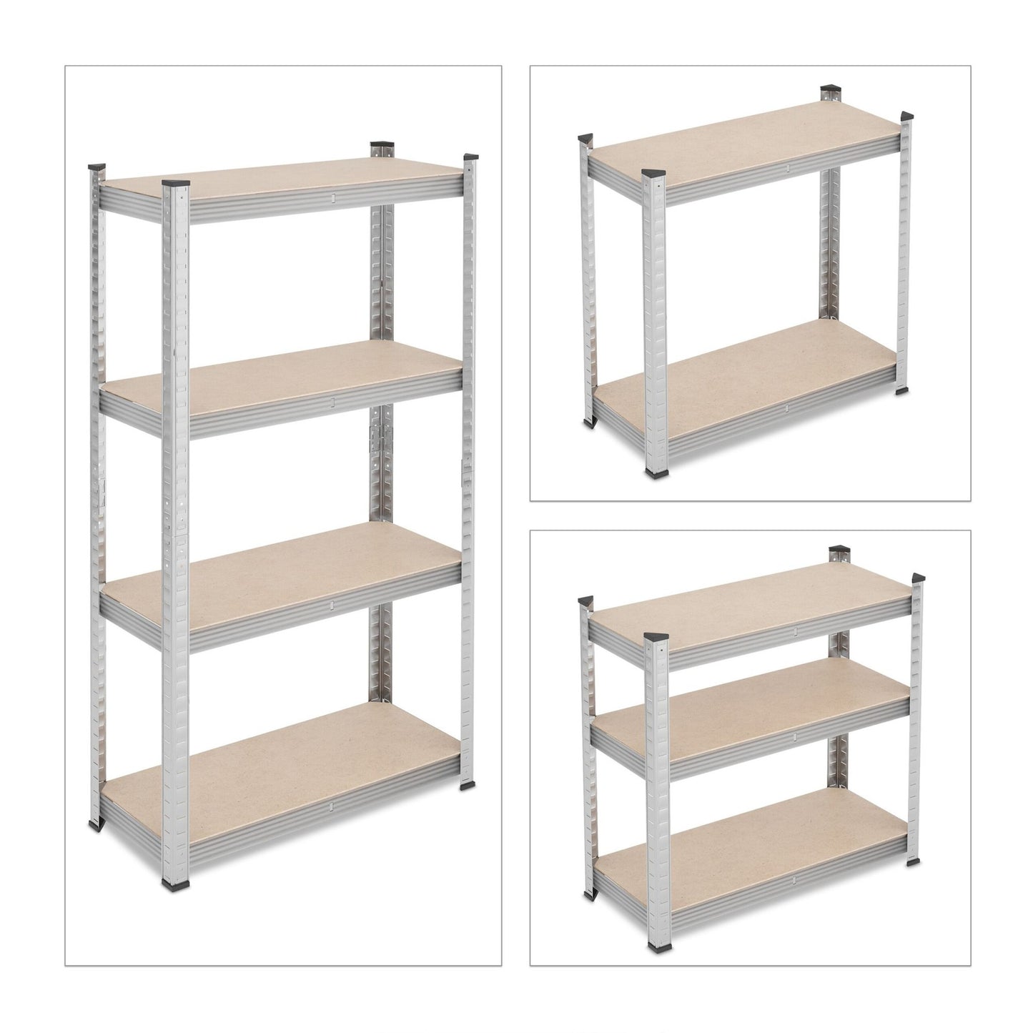 Galvanized shelves for heavy loads with 4 levels