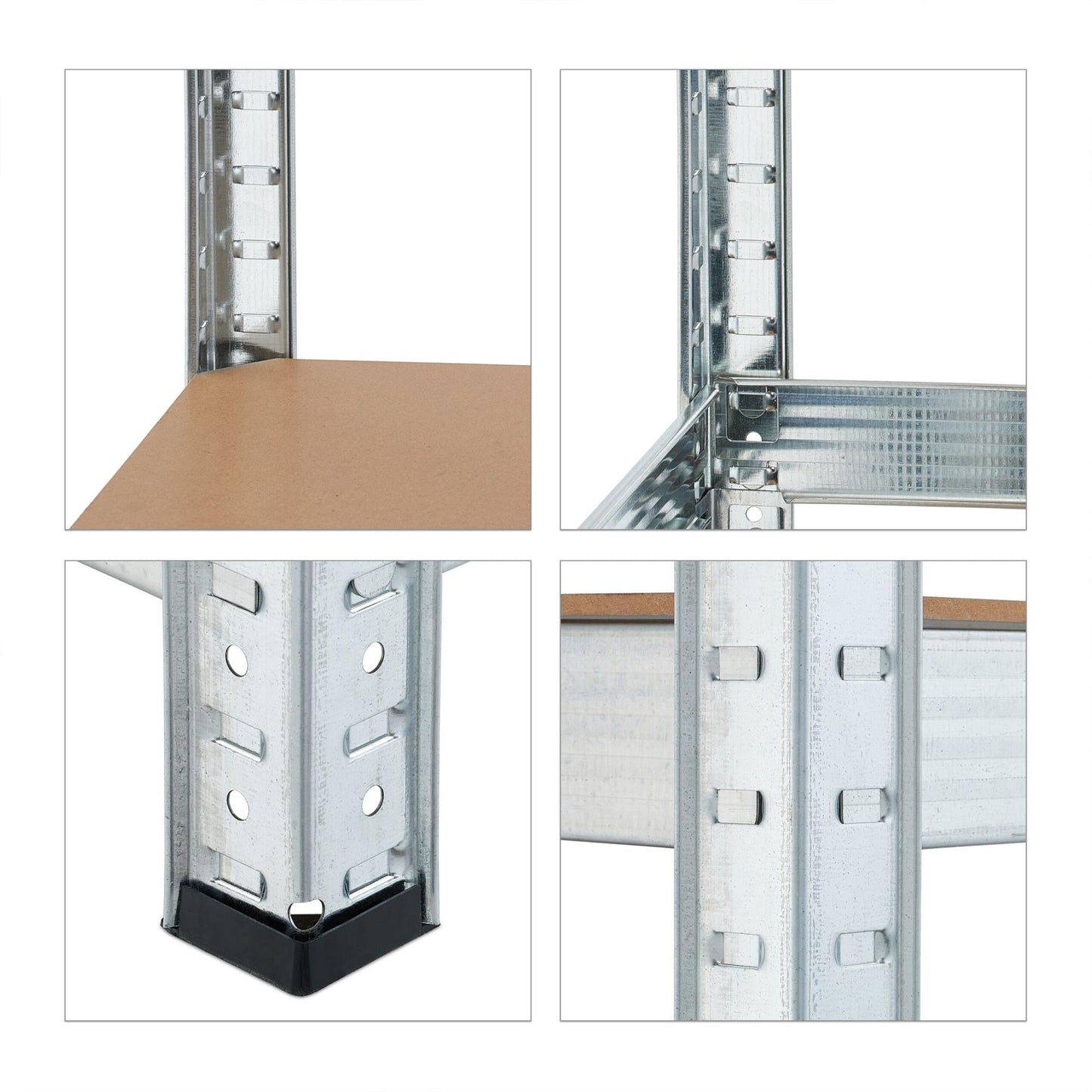 Galvanized shelves for heavy loads with 4 levels