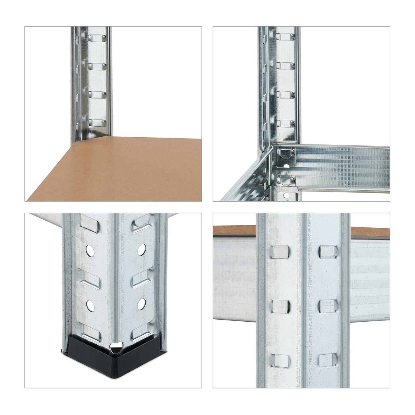 Galvanized shelves for heavy loads with 5 levels