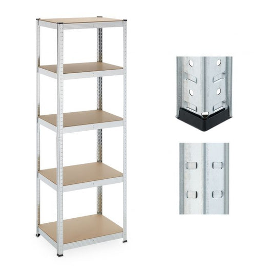 Galvanized shelves for heavy loads with 5 levels
