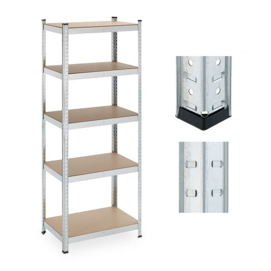 Galvanized shelves for heavy loads with 5 levels