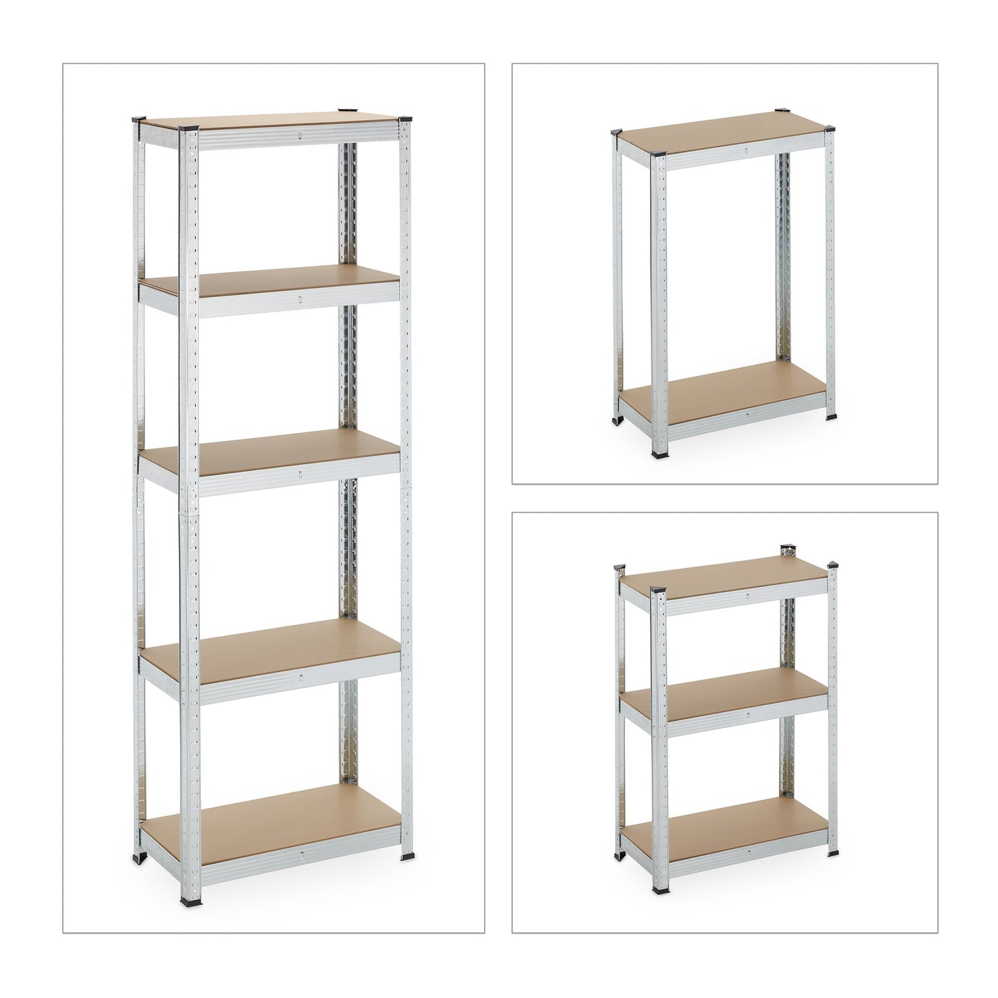 Galvanized shelves for heavy loads with 5 levels