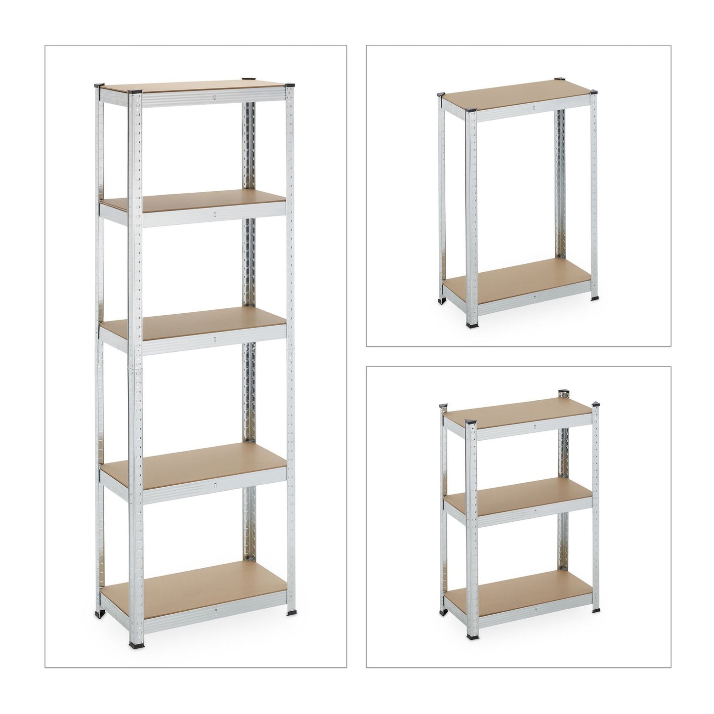 Galvanized shelves for heavy loads with 5 levels