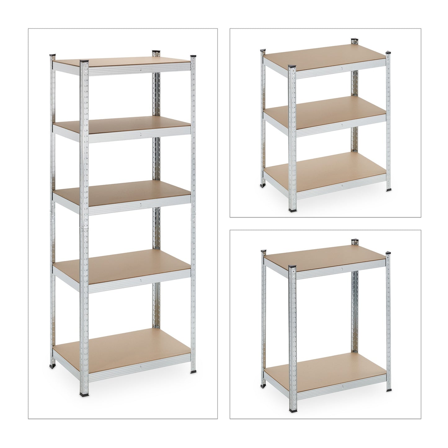 Galvanized shelves for heavy loads with 5 levels