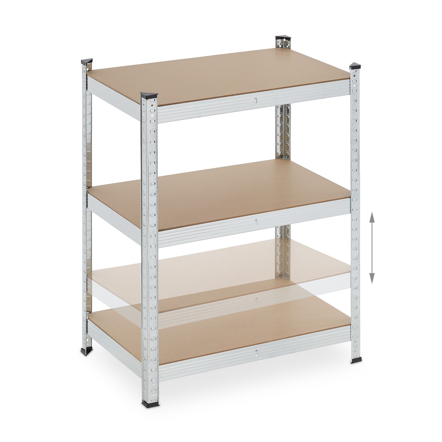 Galvanized shelves for heavy loads with 5 levels