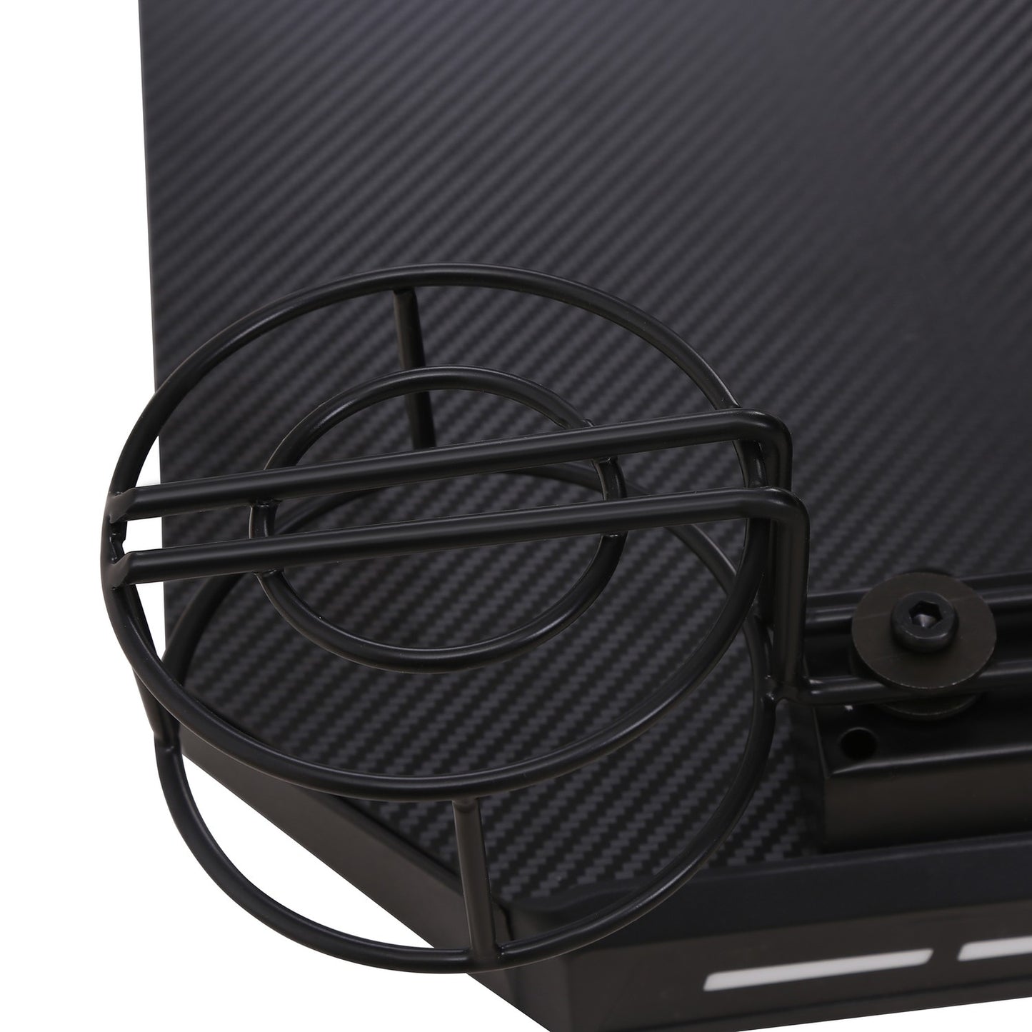 Gaming table with LED, cup holder & headphone hook, Black