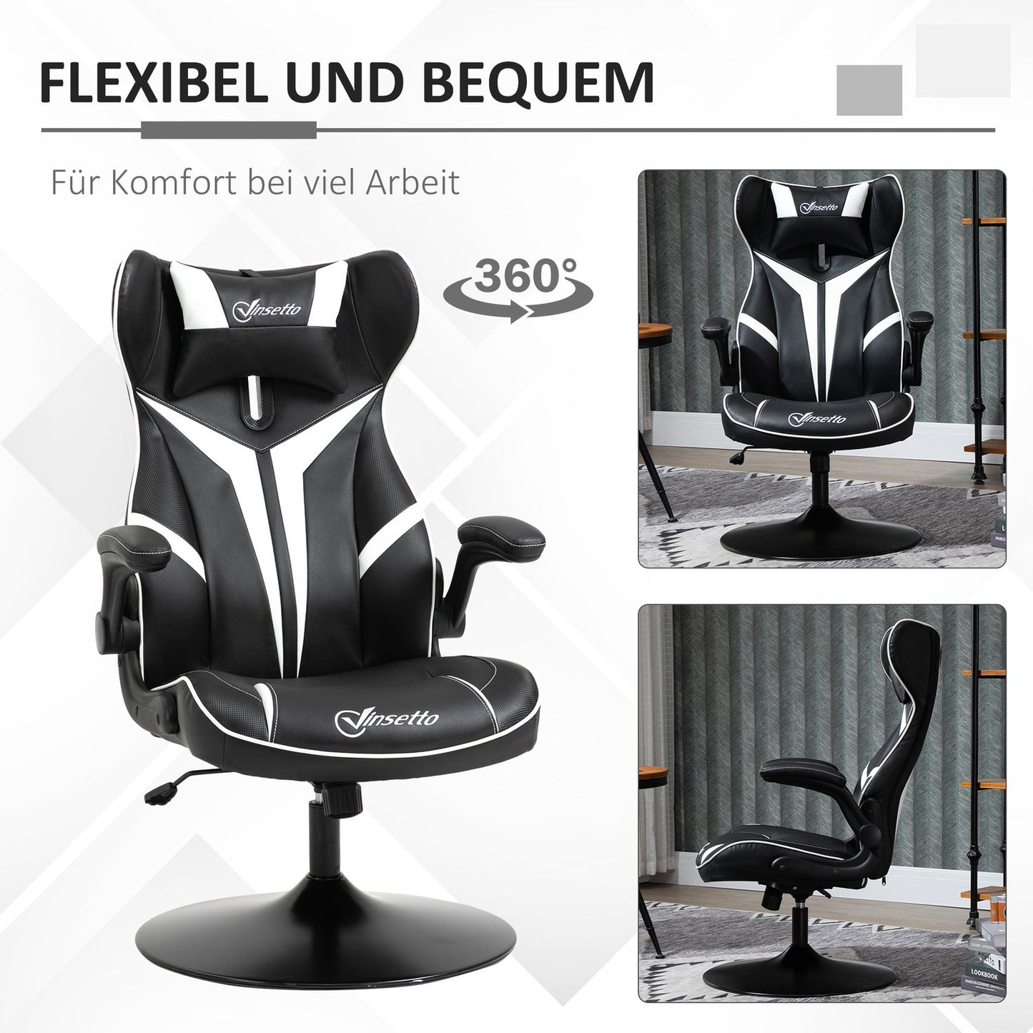 Ergonomic gaming chair, tilt function, height adjustable
