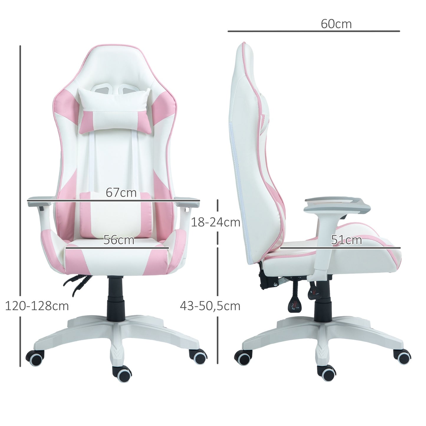 Ergonomic gaming office chair, recliner with lumbar support