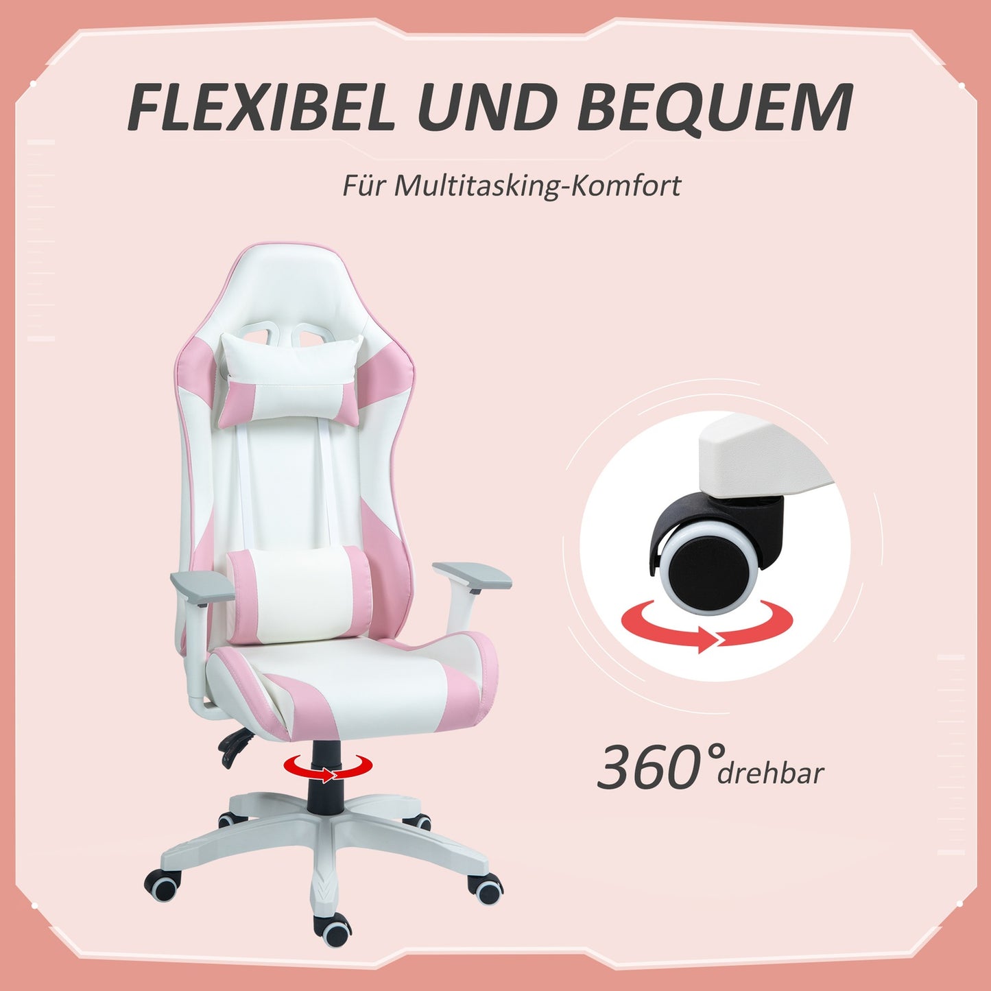Ergonomic gaming office chair, recliner with lumbar support