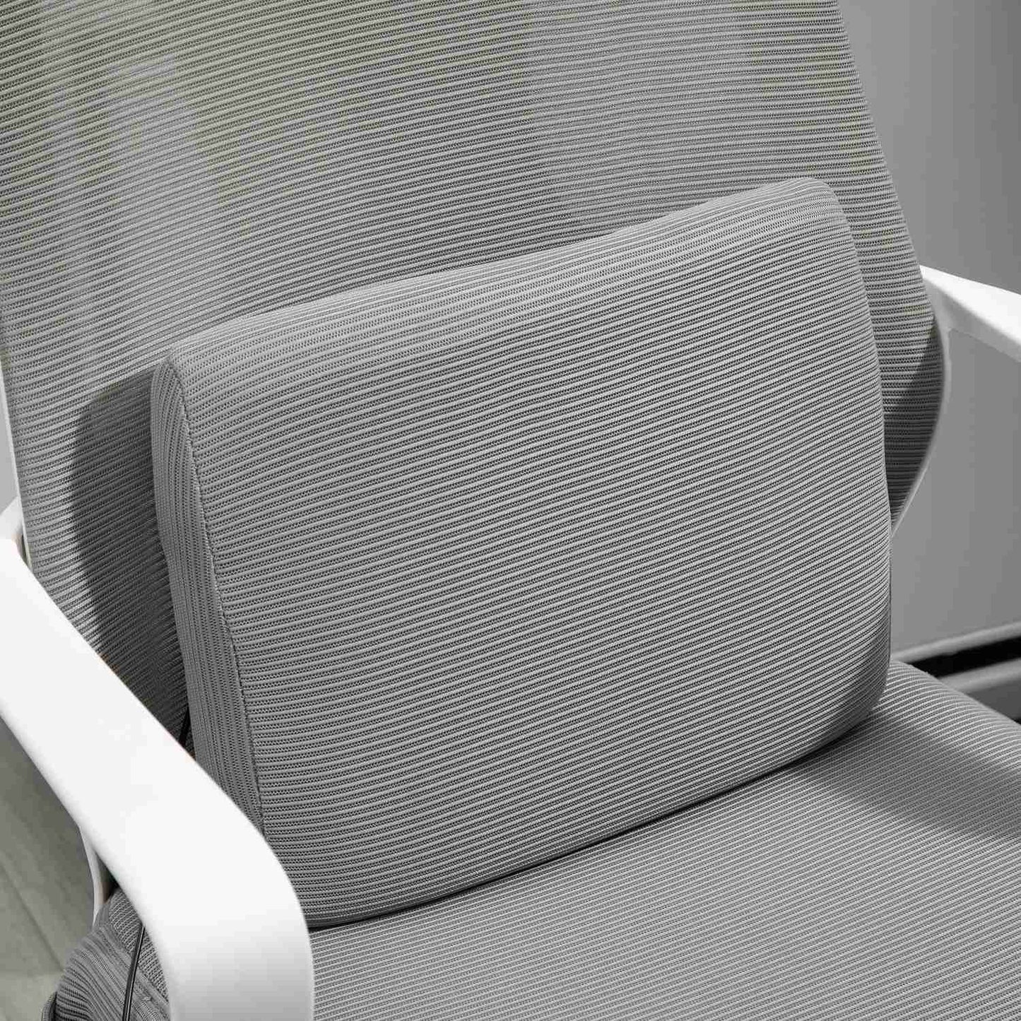 Ergonomic gaming chair with massage, swivel, gray nylon