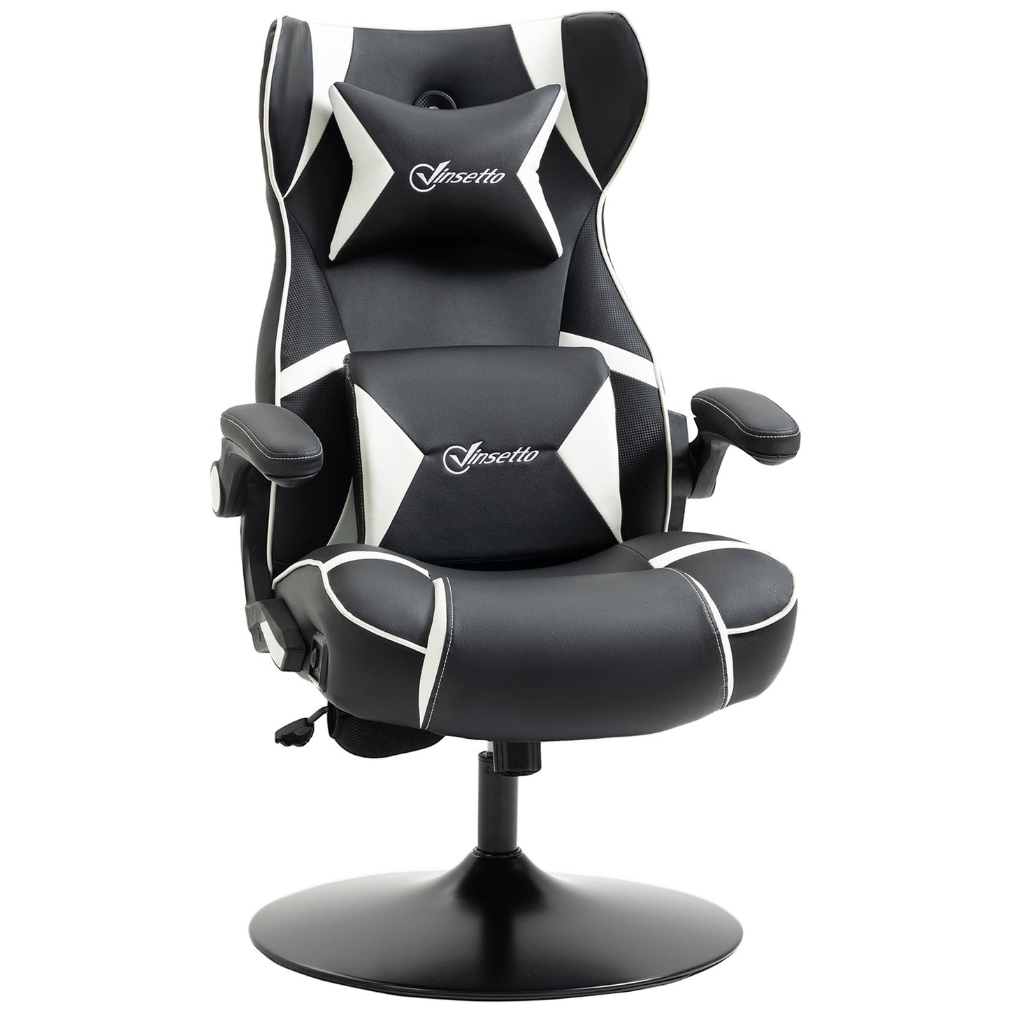 Ergonomic gaming chair with speakers, adjustable height, artificial leather