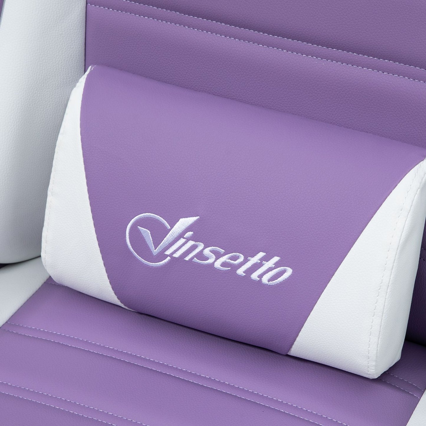 Gaming Chair with Footrest, Lumbar Support, Purple