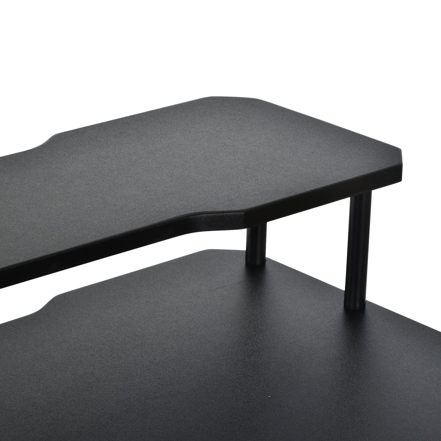 Game table with headphone hook, black steel & MDF, 120x60x90 cm