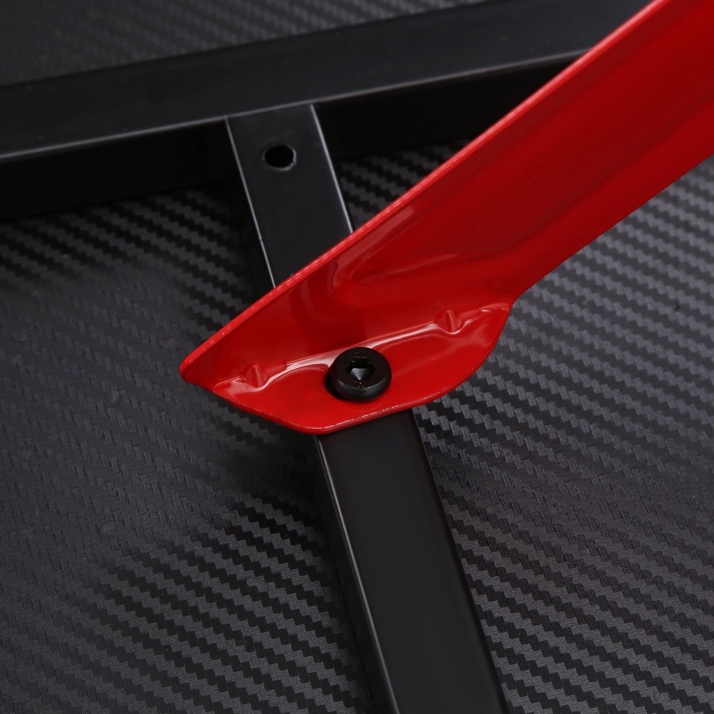 Game table with headphone hook & cup holder, black-red